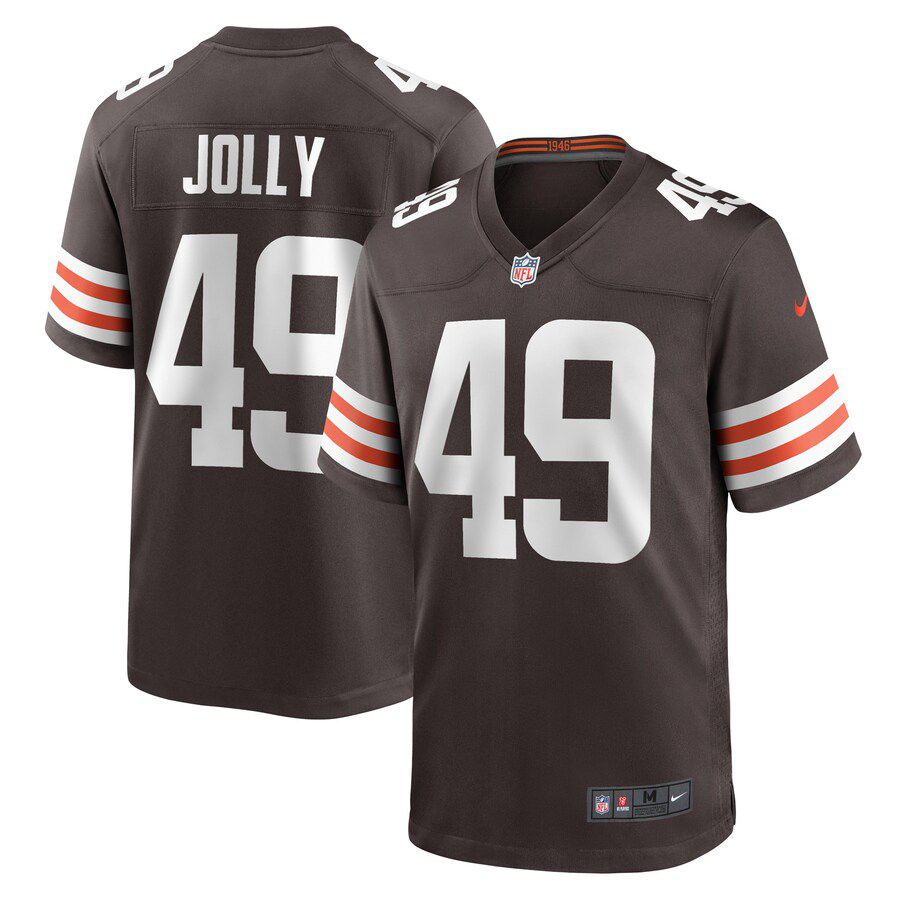 Men Cleveland Browns #49 Shaun Jolly Nike Brown Game Player NFL Jersey